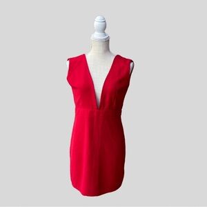 Deep V Red Dress
